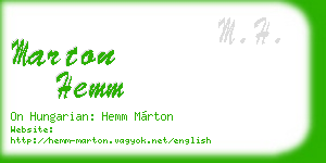 marton hemm business card