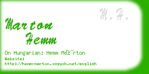 marton hemm business card